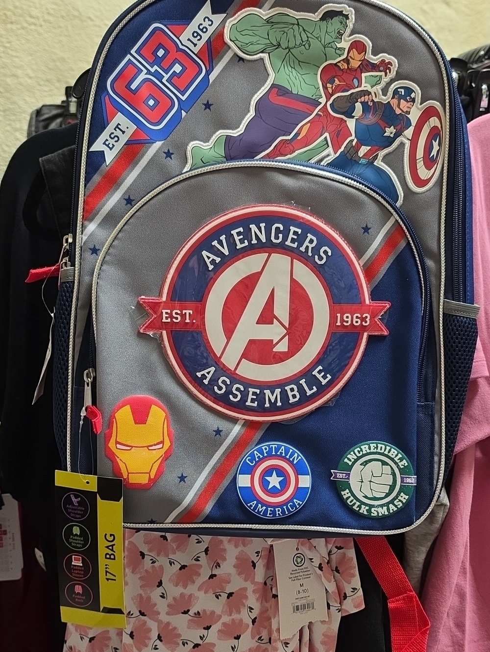 Nwt Marvel Avengers Kids Backpack - Blue/Gray/Red
